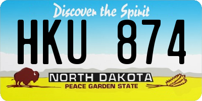 ND license plate HKU874