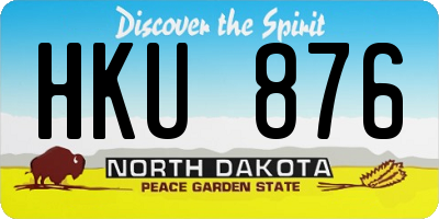 ND license plate HKU876