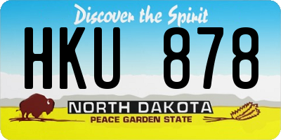 ND license plate HKU878