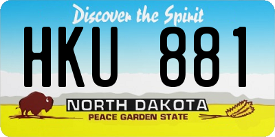 ND license plate HKU881