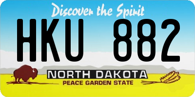 ND license plate HKU882