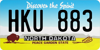 ND license plate HKU883