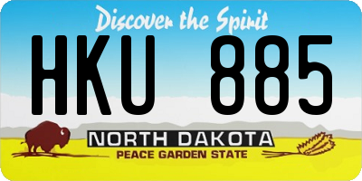 ND license plate HKU885