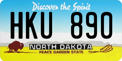 ND license plate HKU890