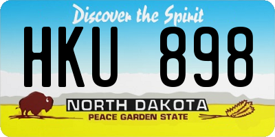 ND license plate HKU898