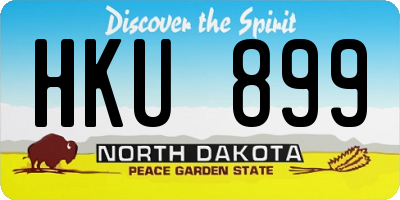 ND license plate HKU899