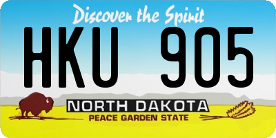 ND license plate HKU905