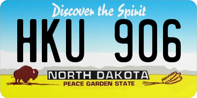 ND license plate HKU906