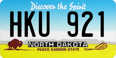 ND license plate HKU921