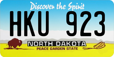 ND license plate HKU923