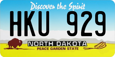 ND license plate HKU929