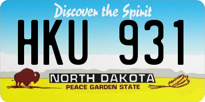 ND license plate HKU931