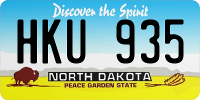 ND license plate HKU935