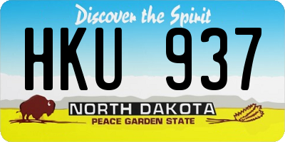 ND license plate HKU937