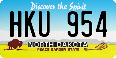 ND license plate HKU954