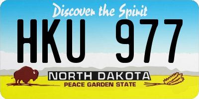 ND license plate HKU977