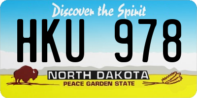 ND license plate HKU978