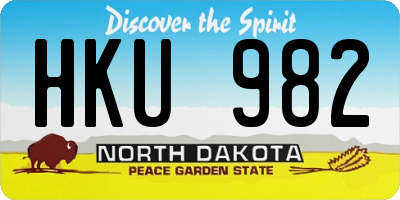 ND license plate HKU982