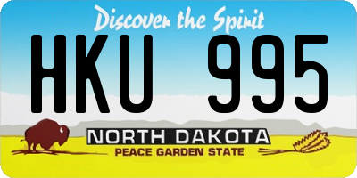 ND license plate HKU995