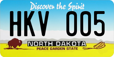 ND license plate HKV005