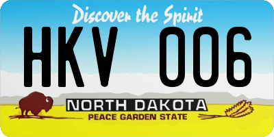 ND license plate HKV006