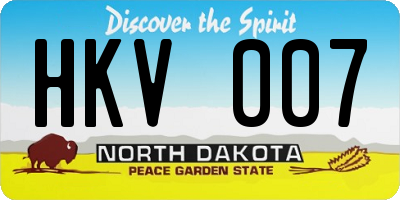 ND license plate HKV007