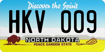 ND license plate HKV009