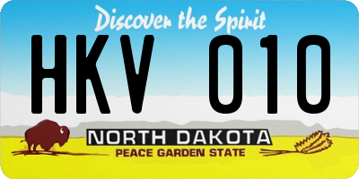 ND license plate HKV010