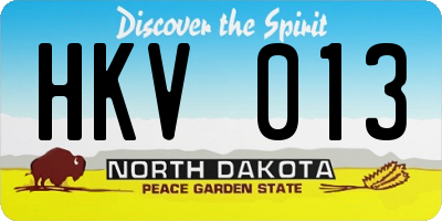 ND license plate HKV013