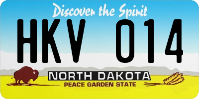 ND license plate HKV014