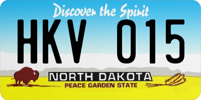 ND license plate HKV015