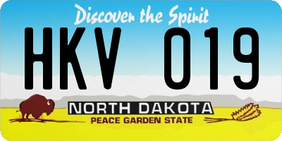 ND license plate HKV019