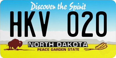 ND license plate HKV020