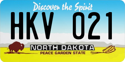 ND license plate HKV021