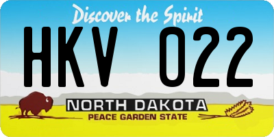 ND license plate HKV022