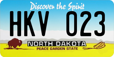 ND license plate HKV023