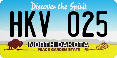 ND license plate HKV025