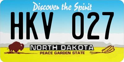 ND license plate HKV027