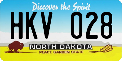 ND license plate HKV028