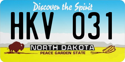ND license plate HKV031
