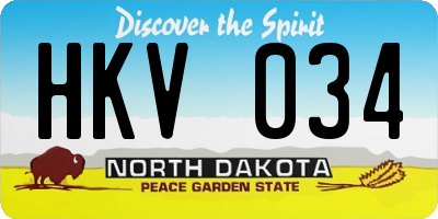 ND license plate HKV034