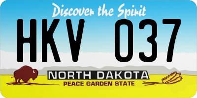 ND license plate HKV037