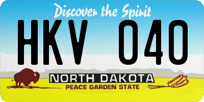 ND license plate HKV040