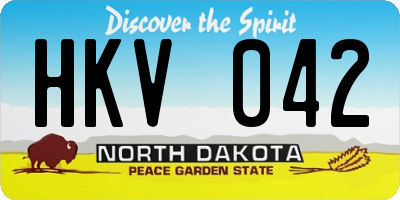 ND license plate HKV042