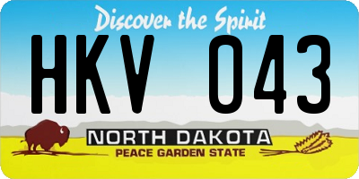 ND license plate HKV043