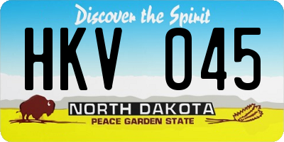 ND license plate HKV045