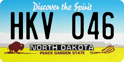 ND license plate HKV046