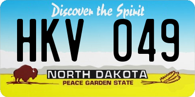 ND license plate HKV049