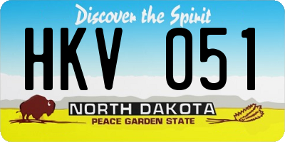 ND license plate HKV051