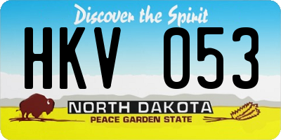 ND license plate HKV053